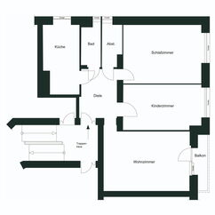 Grundriss 3-Zimmer-Wohnugn Berlin - Friedenau