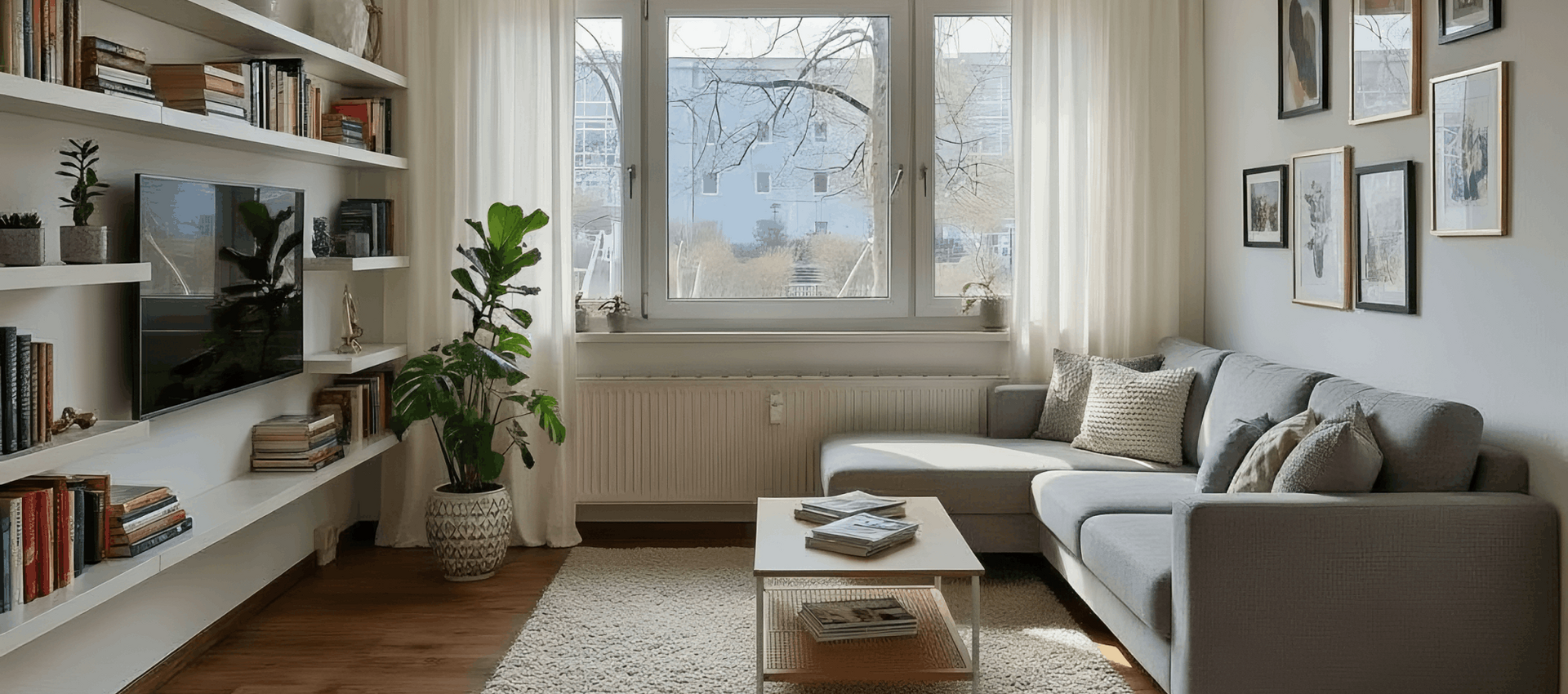 Wohnzimmer - 3-Zimmer-Wohnung Berlin Treptow-Köpenick (Virtual Home Staging)