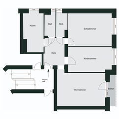 Grundriss zur 3-Zimmer-Wohnung in Berlin - Friedenau