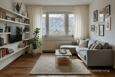 Wohnzimmer - 3-Zimmer-Wohnung Berlin Treptow-Köpenick (Virtual Home Staging)