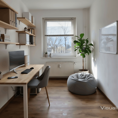 Arbeitszimmer - 3-Zimmer-Wohnung Berlin Treptow-Köpenick (Virtual Home Staging)