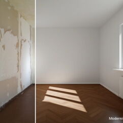 Virtual Home Staging: Schlafzimmer mit Modernisierungsvorschlag - 2-Zimmer-Wohnung Berlin Schöneberg