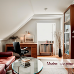 Virtual Home Staging: Einrichtungsvorschlag: Arbeitszimmer Einfamilienhaus Pankow