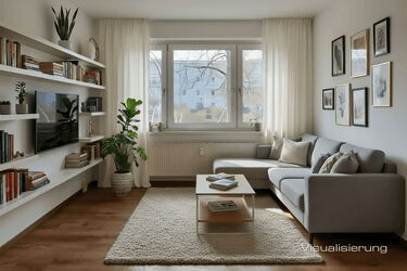 Wohnzimmer - 3-Zimmer-Wohnung Berlin Treptow-Köpenick (Virtual Home Staging)