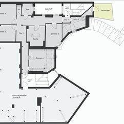 Grundriss Dachgeschosswohnung und Dachrohling - Immobilien in Berlin - Friedenau