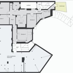 Grundriss Dachgeschosswohnung und Dachrohling