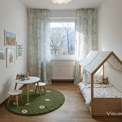 Kinderzimmer - 3-Zimmer-Wohnung Berlin Treptow-Köpenick (Virtual Home Staging)