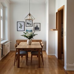 Virtual Staging: Einrichtungsvorschlag für den Essbereich der Wohnung