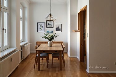 Virtual Staging: Einrichtungsvorschlag für den Essbereich der Wohnung