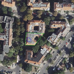 Luftbildaufnahme Lage Dachgeschosswohnung in Berlin - Friedenau