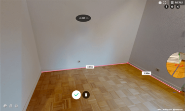 Einen Raum virtuell vermessen mit Matterport 360-Grad-Aufnahme