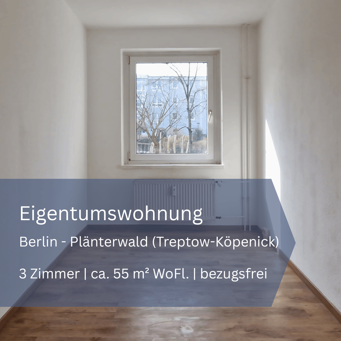 Immobilienangebot für eine 3-Zimmer-Wohnung (Eigentumswohnung) in Berlin Plänterwald